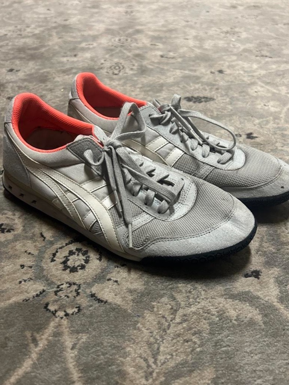 Onitsuka Tiger Grey Athletic Sneakers with Coral Lining